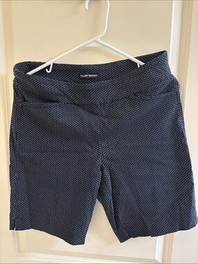 Hilary Radley Navy with White Micro Dot Bermuda Shorts